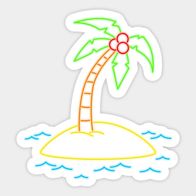 Neon Tropical Sticker by Woah_Jonny